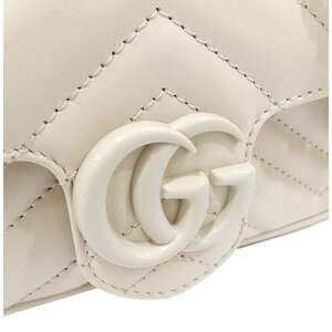 Gucci Marmont Leather Mini Monochrome White Belt Bag